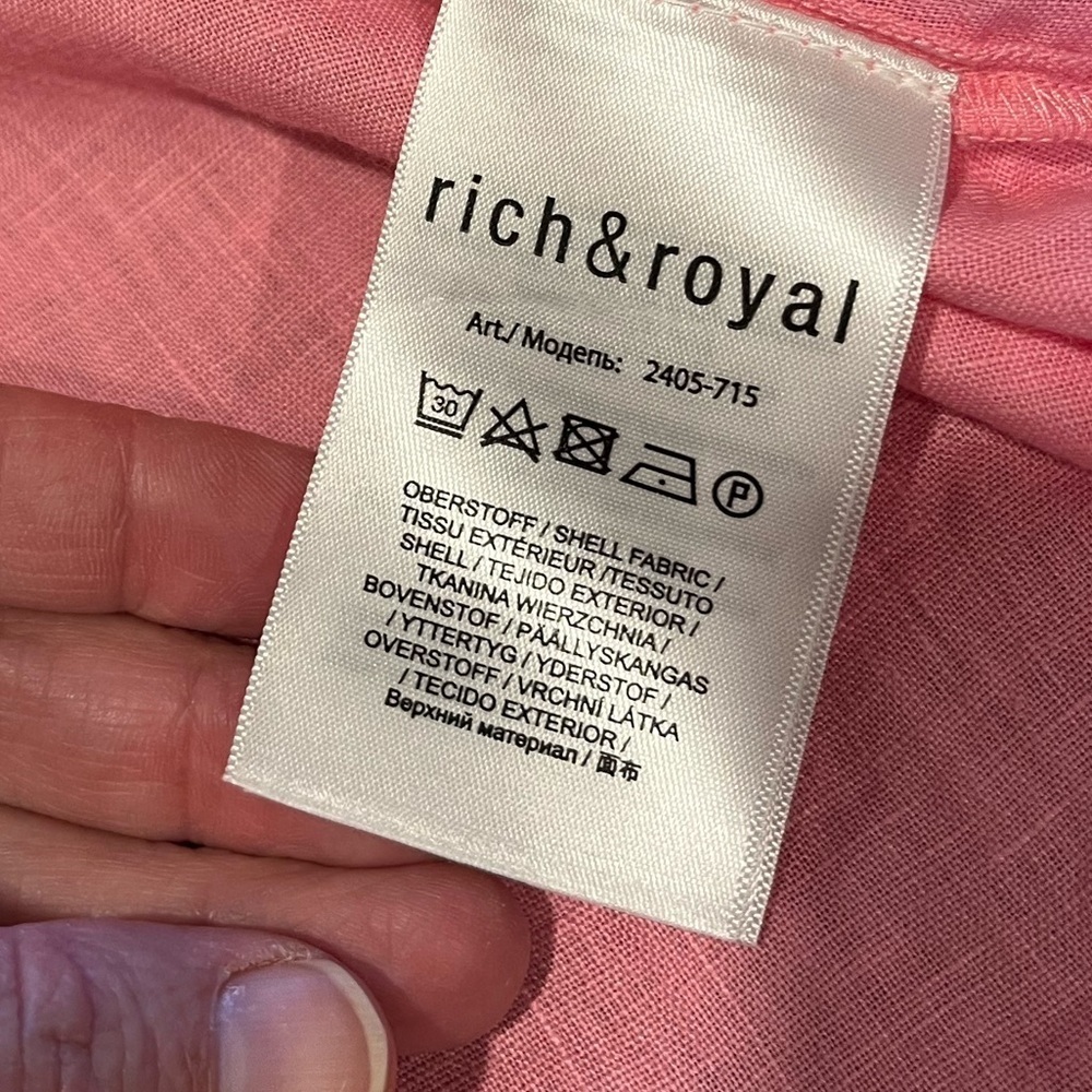 RICH & ROYAL – Pink Linen Top (Estimated M) - Picture 11 of 12